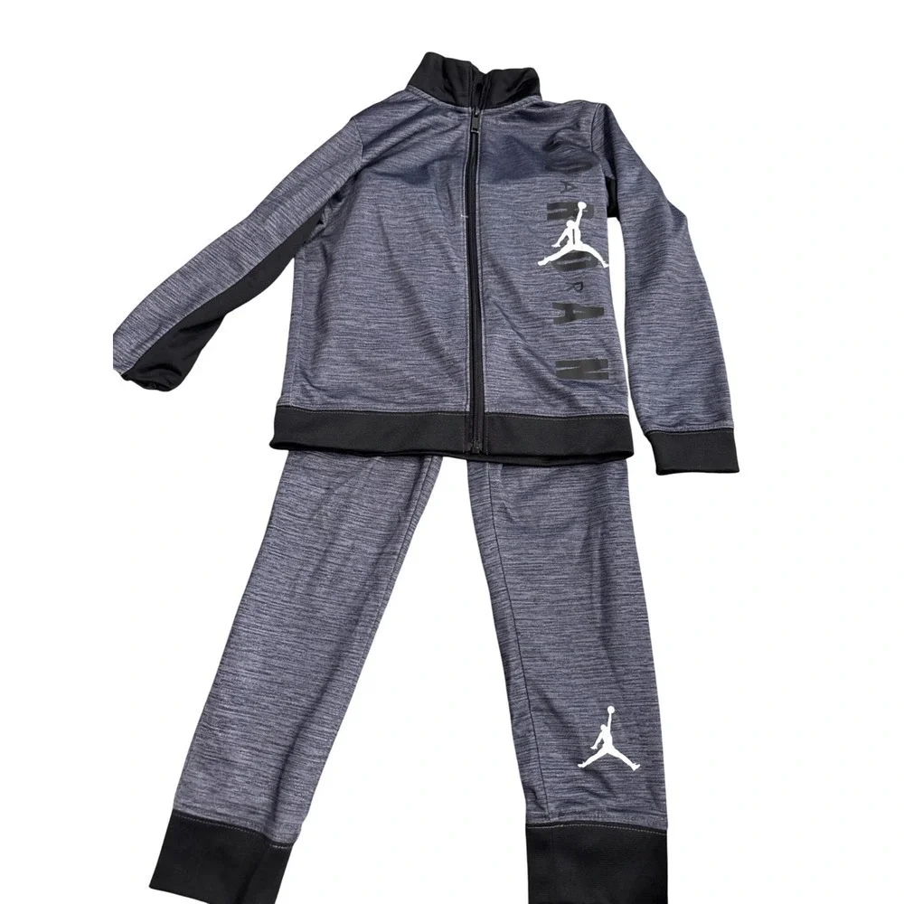 Jordan Kids' Tracksuit Set - Jacket and Pants - Gray Black